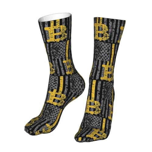 Bitcoin American Usa Flag Running Socks Breathable Round Neck Socks Sports Socks4
