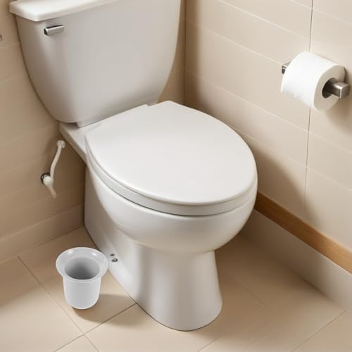 Support d'angle pour brosse WC en céramique blanche, solution gain de place hygiénique