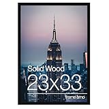 Frame Amo 23x33 Black Modern Picture or Poster Frame, 1 inch Wide Border, Smooth Wrap Finish, Acrylic Face