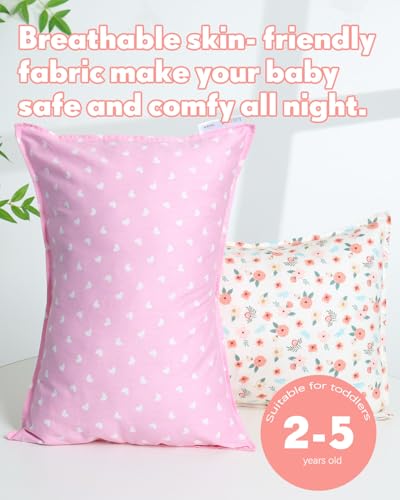 Image of ALVABABY Toddler Pillowcases Fits 14x20in,13x18in Kids Cotton Baby 2 Packs Envelope Kids Pillow Cover for Boy Girl Sleeping Travel 2L-FTP17A