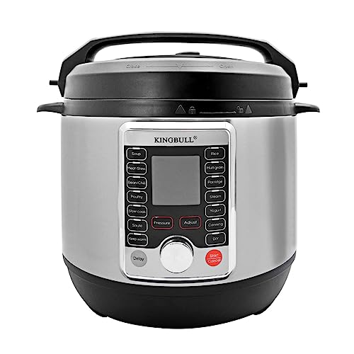 12-in-1 Electric Pressure Cooker, Slow Cooker, Rice Cooker, Steamer, Sauté, Yogurt Maker & Warmer, One-Touch Programs,Support DIY,Stainless Steel/Black. (8 Quart)