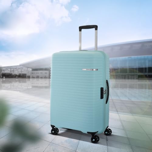 Image of American Tourister Liftoff+ | Medium Size Check-in Trolley Bag (67 cm) for Travel | 360 8 Wheel Travel Luggage | Hard Case Polypropylene (PP) Suitcase | Mounted TSA Lock | Spa Blue