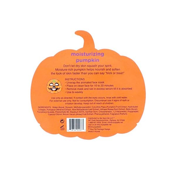 Spa-Life-Animated-Halloween-Sheet-Mask-Pumpkin-Ghost-Bat-Bundle SpaLife Facial Mask Sheet Bundle - Pumpkin, Ghost, Bat - Halloween Character Mask Bundle - Face Masks for Skin Care - Moisturizing Sheet Face Masks - Skincare Pack for Women - Spa Beauty Masks