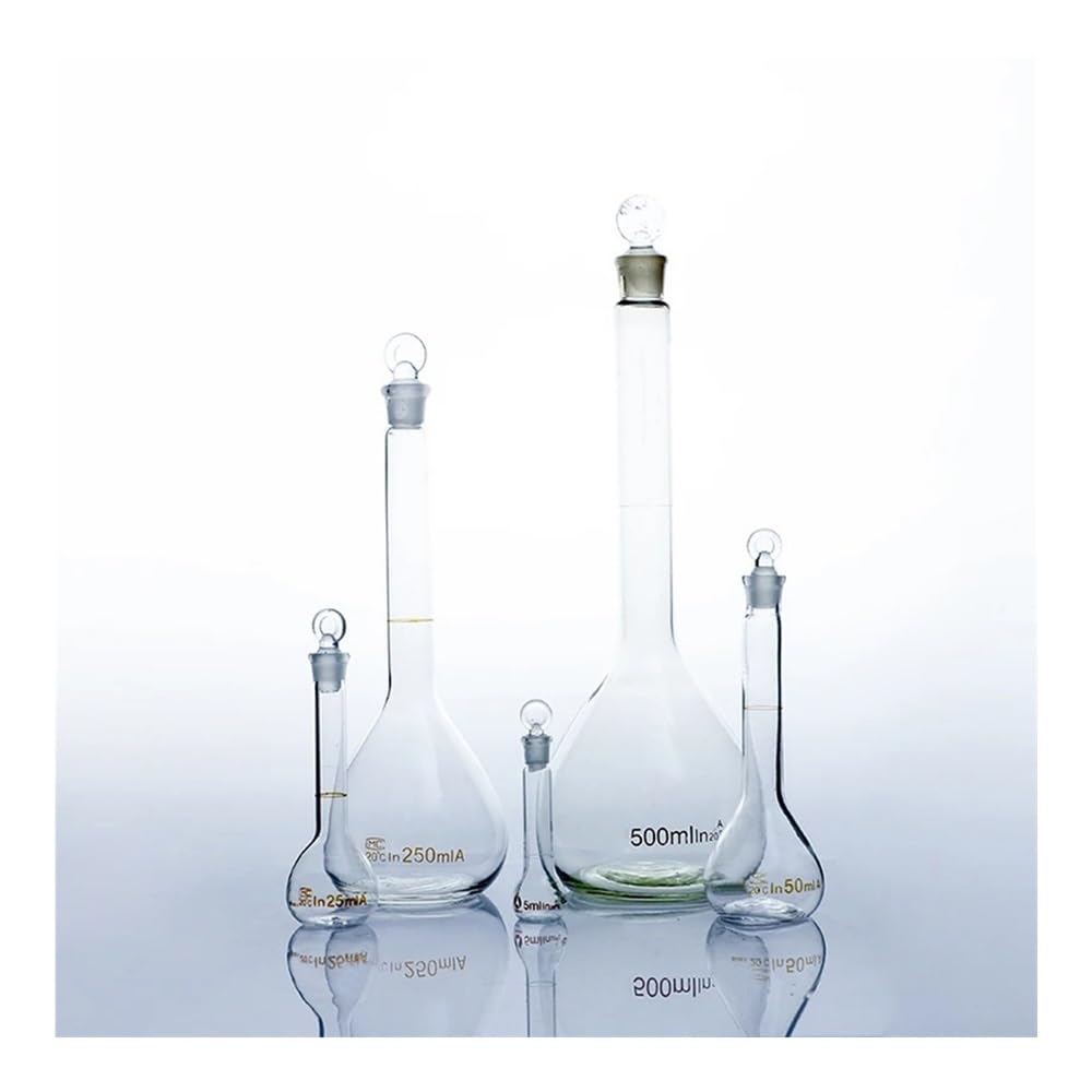 5/10/20/25/50/200/500/1000 ml laboratoryjne kolby pomiarowe z korkiem na głowę, przezroczyste (2000 ml)