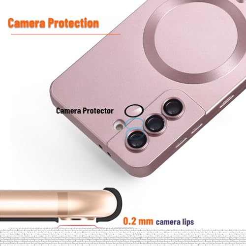 Image of Yetagso Case for Galaxy S21, Soft Silicone Phone Case with Camera Protection, Slim Fit Anti-Scratch with MagSafe, Pink