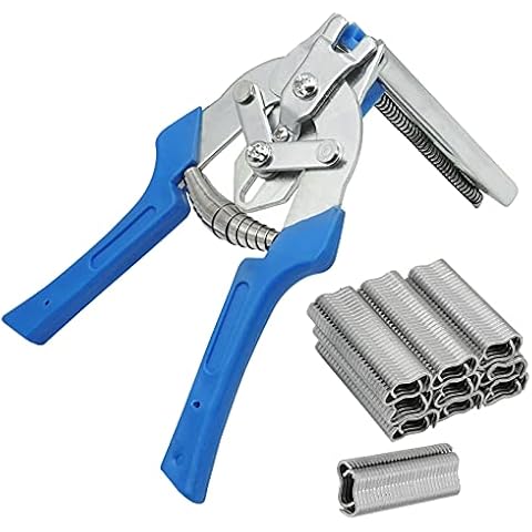 Yuecheng Wire Fixing Pliers with 600Pcs M Clips Fence Pliers Fence Ring Pliers for Rabbit Cage Chicken Net Cage Fence Maintenance Welding Hand Tool Cover