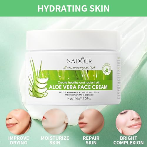 Lustwieta Aloe Vera Cream Face Cream and Body,Hydrating Refreshing Moisturizing Cream for Women Men,Sunburn Organic Hydrating Face Moisturiser for All Skin,Anti Aging & Wrinkle (White) Lustwieta Aloe Vera Cream Face Cream and Body,Hydrating Refreshing Moisturizing Cream for Women Men,Sunburn Organic Hydrating Face Moisturiser for All Skin,Anti Aging & Wrinkle (White)