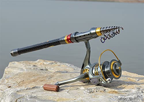 Robuste Teleskop-Angelrute aus Kohlefaser, tragbar, Spinnrute, für Reisen, Meer, Boot, Felsen, für Süßwasser, Meerwasser… – Bild 3