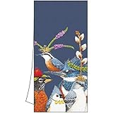 Set of 2 Cotton Kitchen Bar Towels 18x26 Vicki Sawyer Party Friends Birds Blue