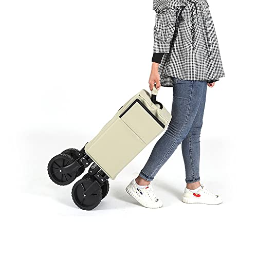 Carretilla Plegable Portátil para Camping de 80 kg con Asa Ajustable y 4 Ruedas PVC miniatura 2