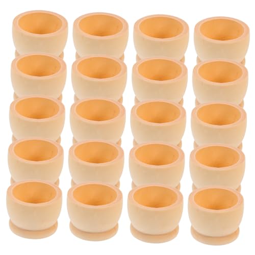 Angoily 20Pcs Wooden Egg Cups for Decoration Egg Display Stand Smooth Surface for Home Party Favors