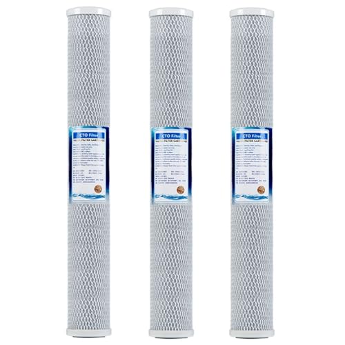 Filtre à eau CTO contre le mauvais goût du robinet avec ses 3 cartouches de remplacement 20"