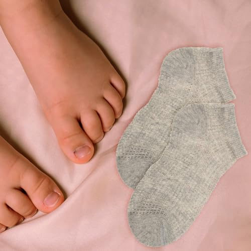 Infant Breathable Mesh Socks Kids Ankle Socks No Show 5 Pairs White Low Cut for Toddlers (1-3 Years)4