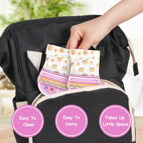 Image of 2Pack Silicone Teething Mitt, Hamburger Baby Teething Toy for 0-6 6-12 Months, Food Grade Silicone Infant Teething Mitten, BPA-Free Baby Chew Toys for Pain Relief, Sucking Needs
