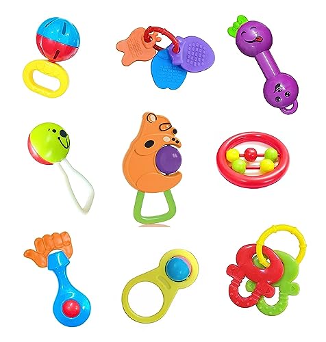Image of Babify BPA-Free Non Toxic Toddler Baby Rattles 9-Piece Rattle Set-2