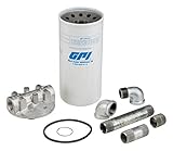 GPI Particulate Fuel Filter Kit for use with Fuel Transfer Pumps, 40 GPM (151 LPM), 30 Micron, 1 Inch Aluminum Adapter, 3 Pipe Nipples, 2 Galvanized Elbows (GPI Genuine Accessory 133537-01)