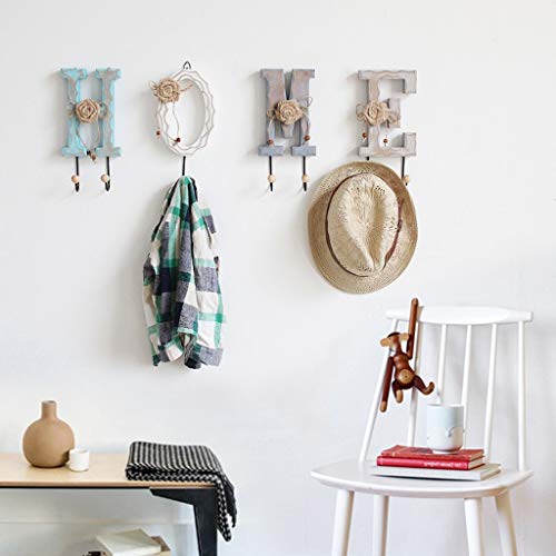 Crochet entrée décoration murale et porte-manteau en bois suspendu