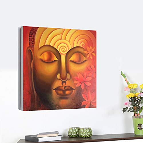Image of Pintura Spiritual Buddha Designer Canvas Painting Wall Art Home Decor Art Paint Unique Design Size (12 inch X 12 inch) UV Texture