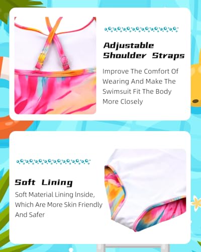 Image of BAYIMEE Girls One Pieces Swimsuit Cute Swimwear Bathing Suits 2-12 Years