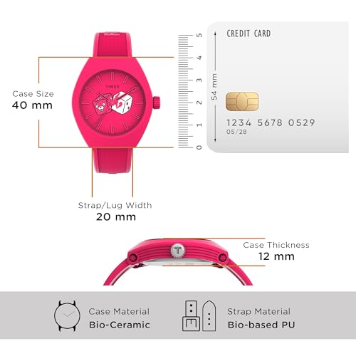 Image of TIMEX Urban Pop X Fortnite Analog Watch for man with Pink Tonneau Dial & Pink Polyurethane Strap Band Water Resistant Men's Wrist Watches - TW2W96800X6