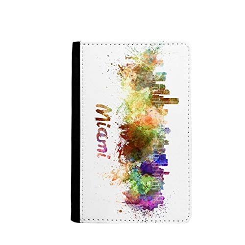 Étui portefeuille de voyage pour cartes et passeport Miami aquarelle USA