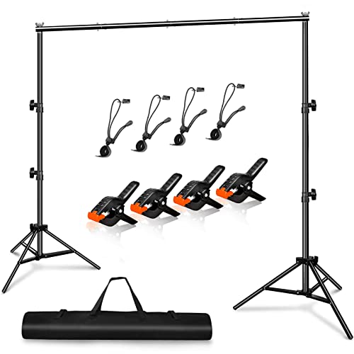 Heysliy de Soporte de telón de Fondo, 2 x 3 m (6.5 x 9.8 pies), Soporte de Pantalla Verde, Altura y Ancho Ajustable, Soporte de Fondo para transmisión, Zoom, Youtube, fotografía, Fiesta de cumpleaños