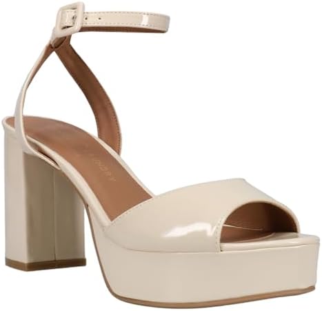Chinese Laundry Women's Theresa Patent Heeled Sandal, Bone, 7.5 | Image 1