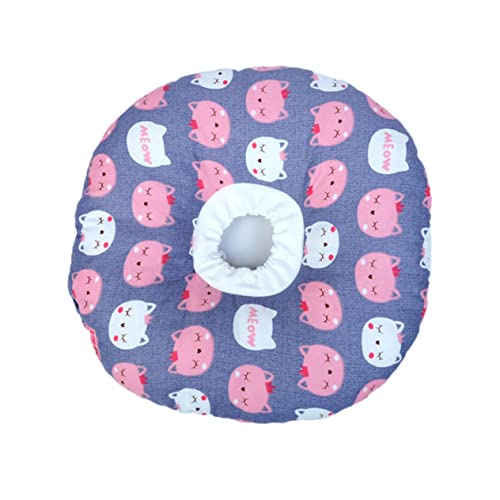 COLLBATH Collare Elisabettiano Per Gatti Collo Morbido Spugna Per e Guarigione Design Protettivo Per Ferite Taglia s Per Gatti Grigi e Altri Animali Domestici