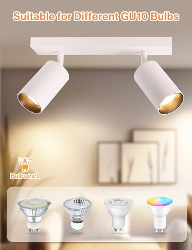 Spot LED de plafond blanc 2 lampes GU10 KYOTECH orientable - 3