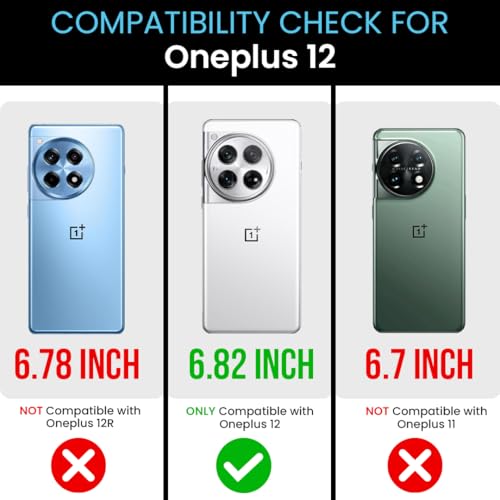 Image of MILLION CASES Back Cover Case for OnePlus 12 Shockproof Protective Prime Ring Guard TPU Case for Men & Boys(Midnight Black)