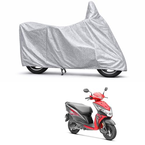 Image of 100% Waterproof Two Wheeler Body Cover Multi Layered Fabric Designed for Honda Dio | Belt Buckle Lock | Silver Mag