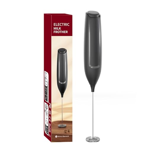 Lamkrtlp Mousseur à Lait Électrique, Mousseur à Lait en Acier Inoxydable, Fonctionne à Piles, pour Café/Café au Lait/Cappuccino/Chocolat Chaud