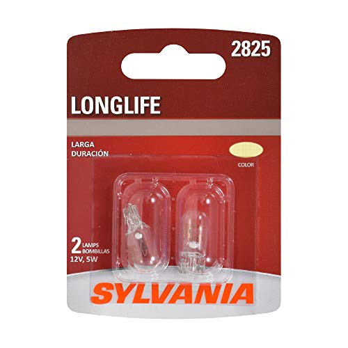 SYLVANIA - 2825 Long Life Miniature - Bulb Ideal for Interior Lighting - Map Dome and License Plate (Contains 2 Bulbs)