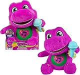 Barney’s World Toddler Toys by Fisher-Price, Barney Tall Plush, 10.5 -inch Figure with Sounds, Soft Texture for Play, Kids Ages 2+ Years