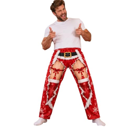 Funny Costumes for Men Christmas illusion Print Soft Lounge Pajama Pants - image 2