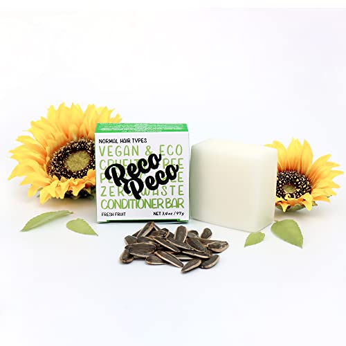 Recopeco Natural Conditioner Bar - Nourishing Soft Silk Hair With Moisture- Vegan & Natural Ingredients - Paraben, Silicone, And Sulfate Free - Plastic Free Packaging #TOP1
