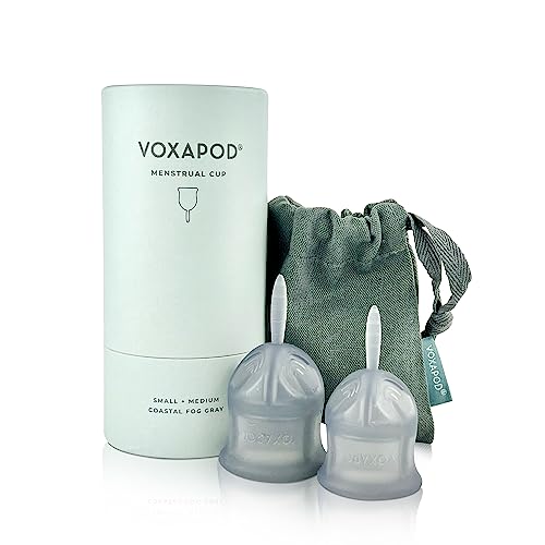 Image of VOXAPOD Menstrual Cup Large Size with Case - #1 Active Cup - Wear for 12 Hours - Most Comfortable, Easy Removal, Leak-Proof - Reusable Period Cup Medical-Grade Silicone - Heavy Flow(Pack of 2)