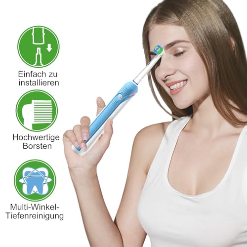 16 Stück Aufsteckbürsten Kompatibel mit Oral B Aufsteckbürsten, Professionelle Bürstenköpfe passend für Oral B Elektrische Zahnbürsten, 8er Weiß und 8er Schwarz.