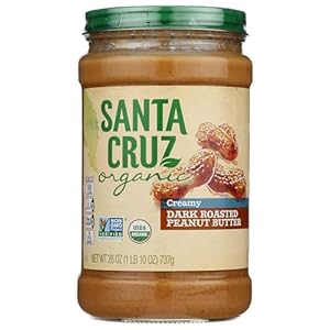 SANTA CRUZ ORGANIC Organic Dark Roasted Creamy Peanut Butter, 26 OZ