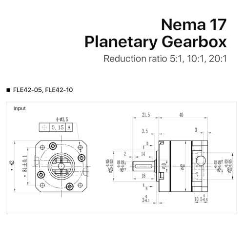 Reductor de velocidad motor Nema17 caja engranajes planetarios de 5 10 y 20 3