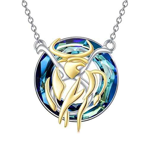 TOUPOP 牡牛座ネックレス 14Kゴールドメッキ 十二星座ネックレス クリスタルスターリングシルバー付き 女性へのギフトにのサムネイル