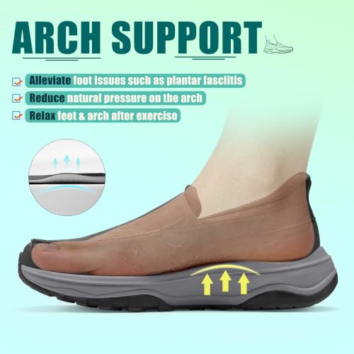 Image of Coostar Mens Slip On Canvas Loafers Arch Support Walking Orthopedic Shoes