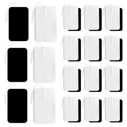 Almohadillas de electrodos, 20 unidades, reutilizables, autoadhesivas, electrodos adhesivos para aliviar los músculos, la espalda y el dolor en las articulaciones, almohadillas de electrodos