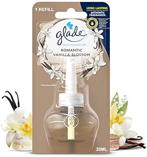 Glade Plug in Air Freshener Refill, Electric Scented Oil Room Air Freshener, Vanilla Blossoms, 6 Refills (6 x 20ml), Packaging May Vary