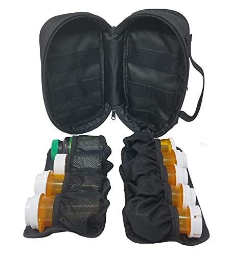 StarPlus2 Small Padded Modular Locking Pill Bottle Organizer, Medicine Bag, Case, Carrier for Medications, Vitamins, and Medical Supplies - for Home Storage and Travel - Black (with TSA Approved Lock) - Thumbnail 3