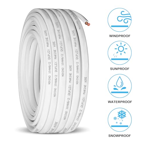 image for NOVINO 10 Gauge Marine Wire,10 AWG 30ft Duplex Marine Grade Wire Tinne