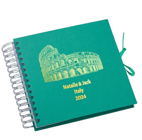 Image of Personalised Foil Print Scrapbook, Photo Album, Spiral Bound, for Italy Memories
