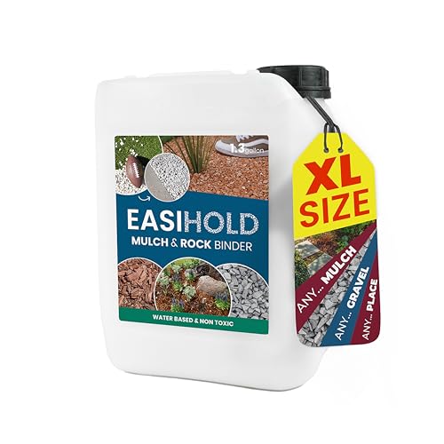 EASIHOLD ROCKS - Aglutinante de grava XL de 5 litros para unir piedras, cortezas y grava en bordes, patios y caminos de jardín. Dura hasta 3 años, no tóxico, listo para usar.