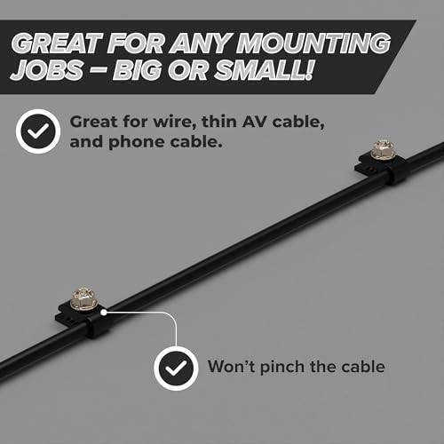 THE CIMPLE CO - Mini Wire Cable Clips, Electrical Wire Cable Clip, 1/10 in (3 mm) Screw Clip and Fastener, Black (100 Pieces per Bag)
