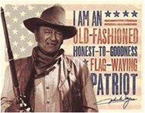 Desperate Enterprises Patriot - John Wayne Tin Sign - Nostalgic Vintage Metal Wall Decor - Made in USA